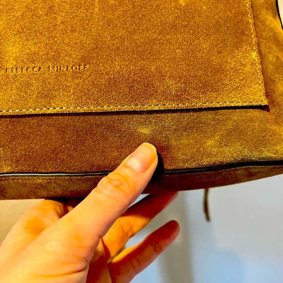 NWOT Rebecca Minkoff Darren Zip Suede Shoulder Bag in Whiskey - Picture 11 of 16